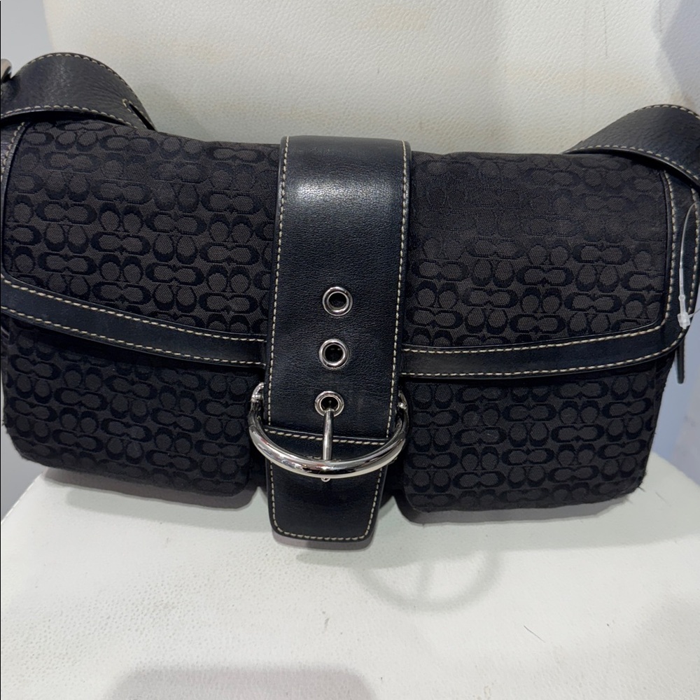 Coach Black Monogram Shoulder Bag